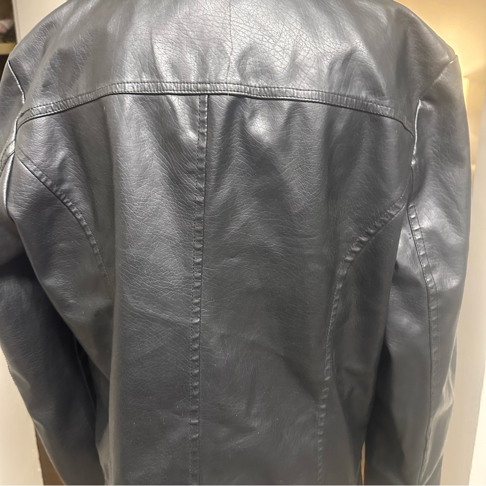 Black Faux Leather Jacket XL - Picture 7 of 10